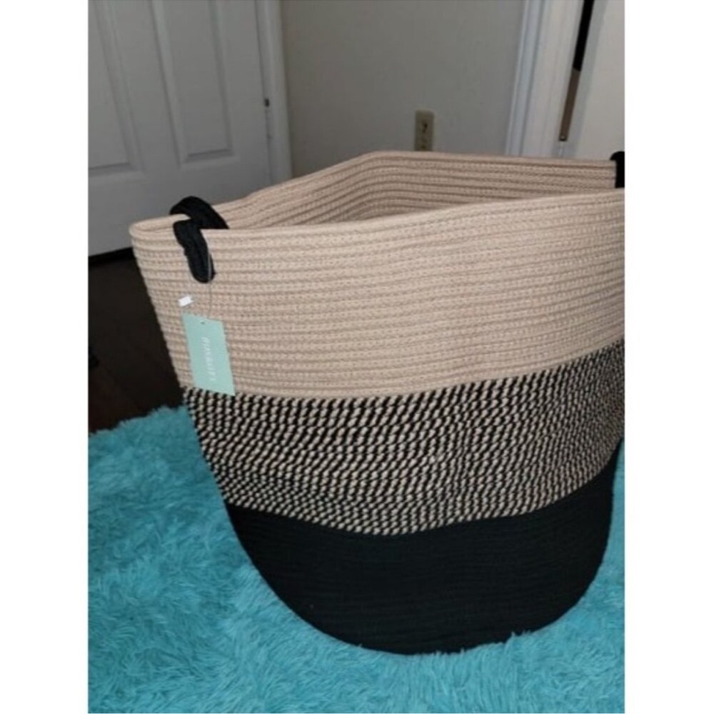 Extra Large Blanket Basket 87L, Laundry Hamper, Baby Nursery Hamper, 22”x 14”